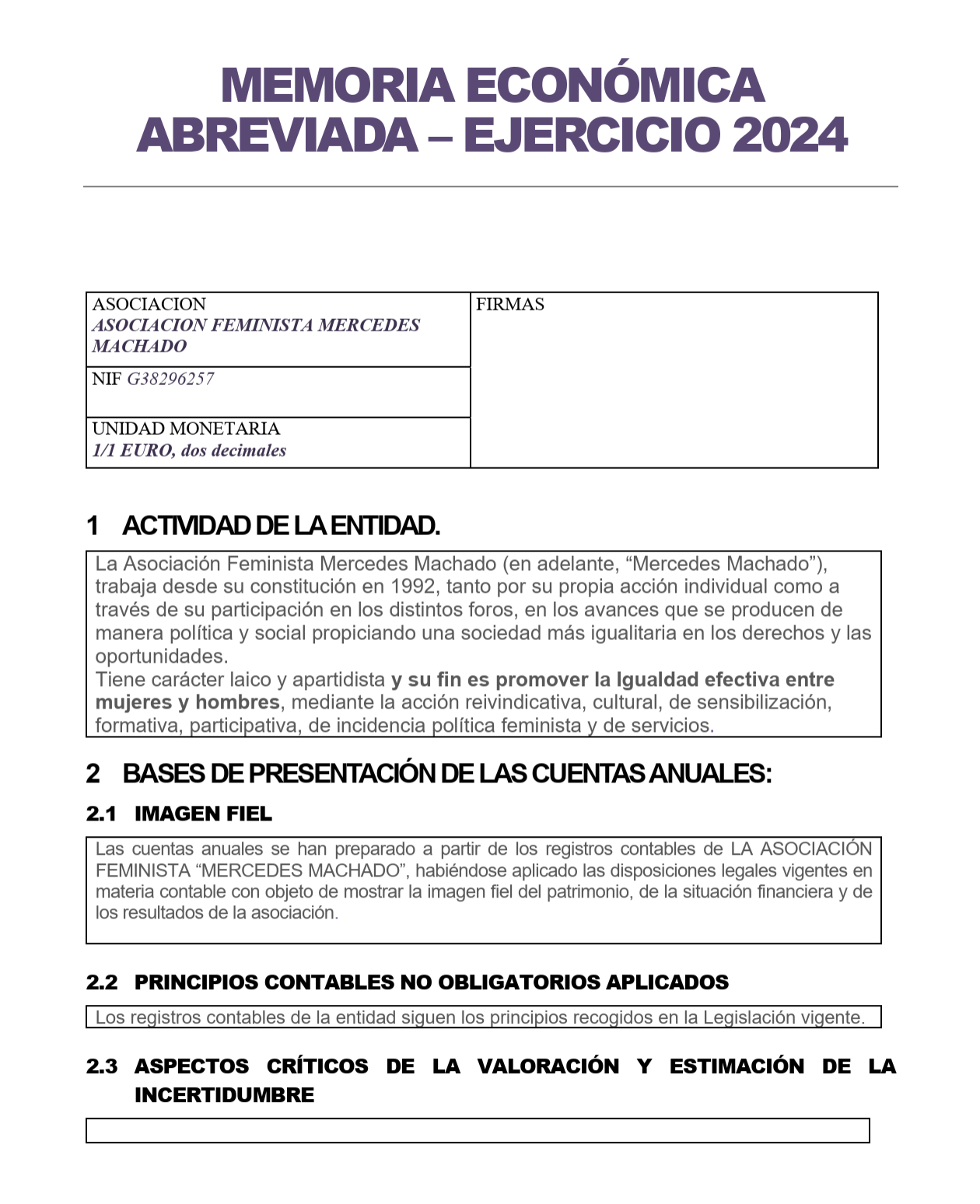 Cuentas y auditoría 2024